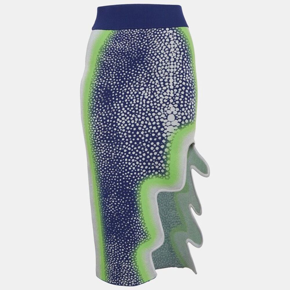 Ph5 Blue/green Stretch Knit Holly Pencil Skirt Xs